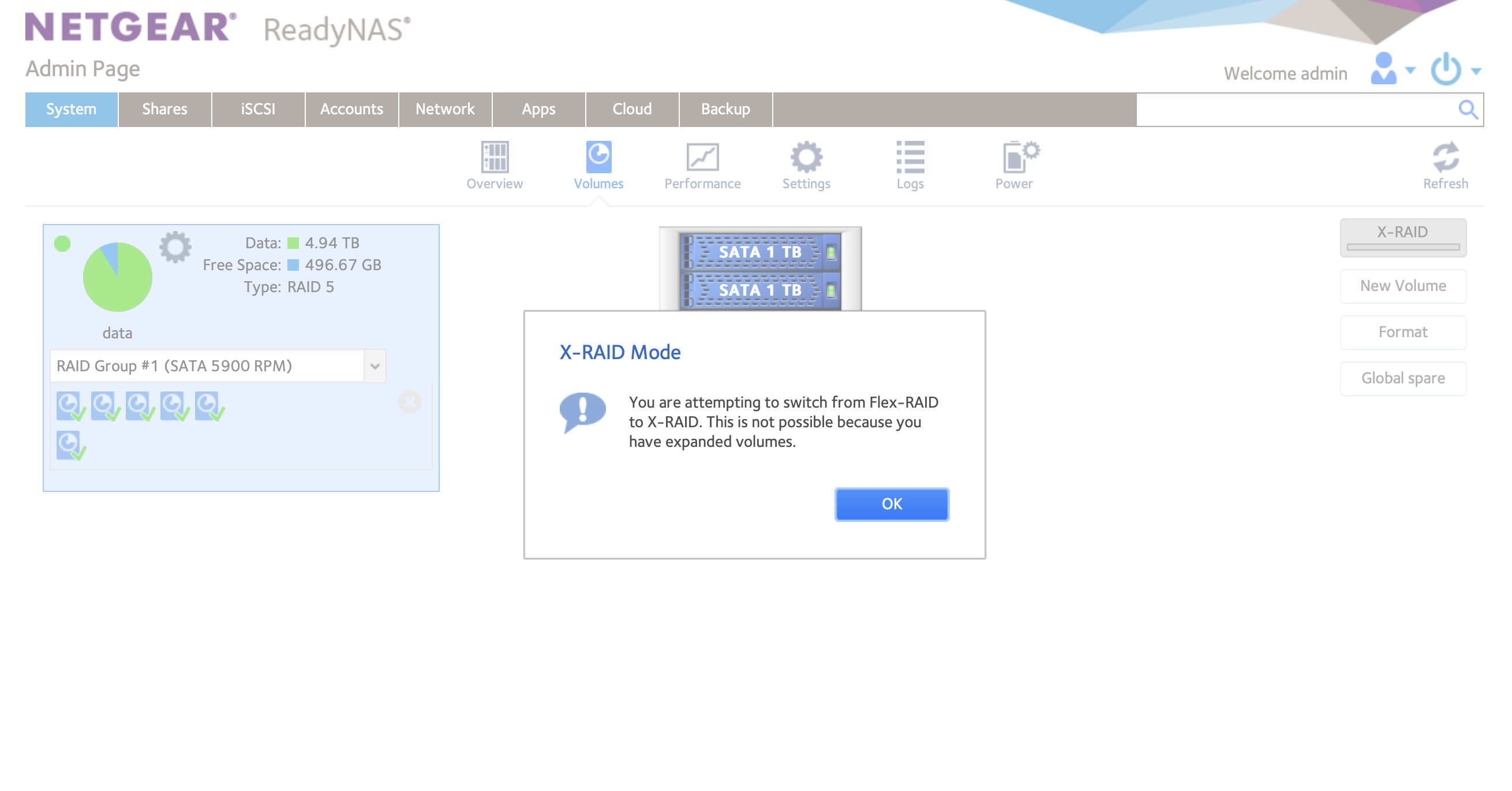 Changing from Flex-RAID to X-RAID | NETGEAR Communities